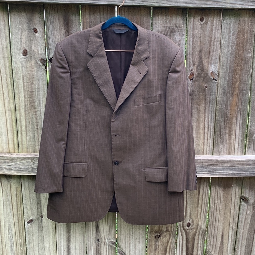 Baroni “Super 150’s” Brown Wool Suit, Size 44r